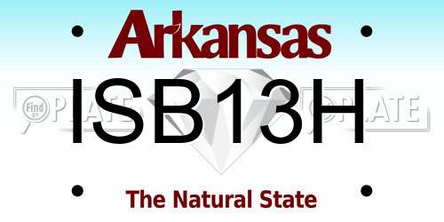 ISB13H Arkansas License Plate