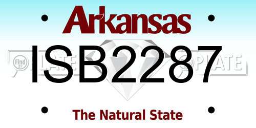 ISB2287 Arkansas License Plate