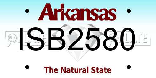 ISB2580 Arkansas License Plate