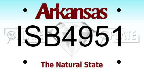 ISB4951 Arkansas License Plate