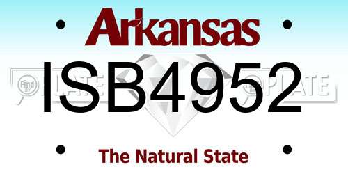 ISB4952 Arkansas License Plate