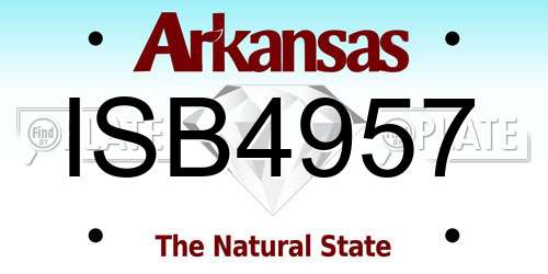 ISB4957 Arkansas License Plate