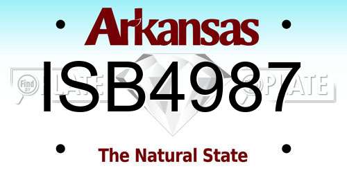 ISB4987 Arkansas License Plate