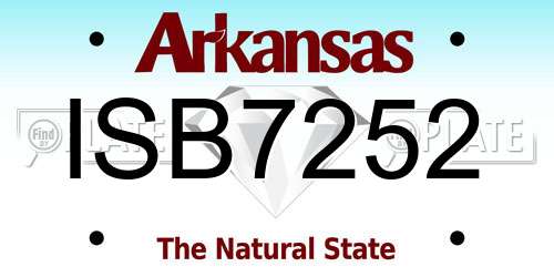 ISB7252 Arkansas License Plate
