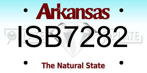ISB7282 Arkansas License Plate