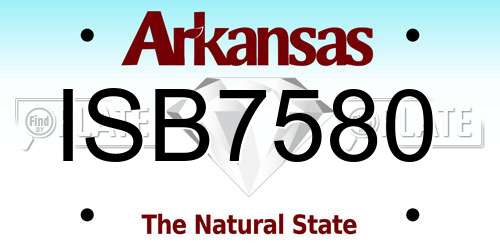ISB7580 Arkansas License Plate