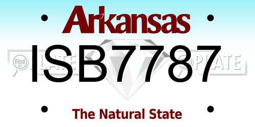ISB7787 Arkansas License Plate