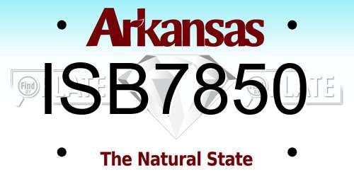 ISB7850 Arkansas License Plate