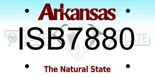 ISB7880 Arkansas License Plate