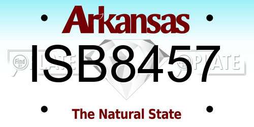 ISB8457 Arkansas License Plate