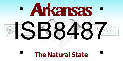 ISB8487 Arkansas License Plate
