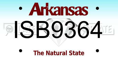 ISB9364 Arkansas License Plate