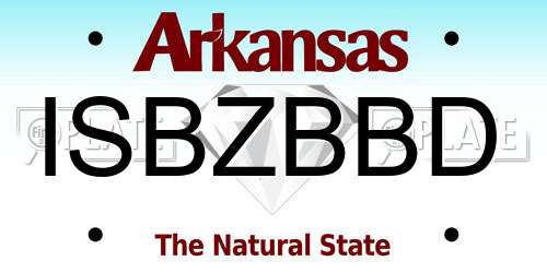 ISBZBBD Arkansas License Plate