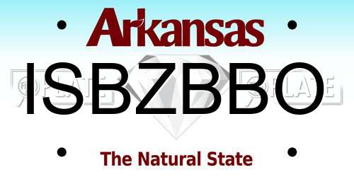 ISBZBBO Arkansas License Plate