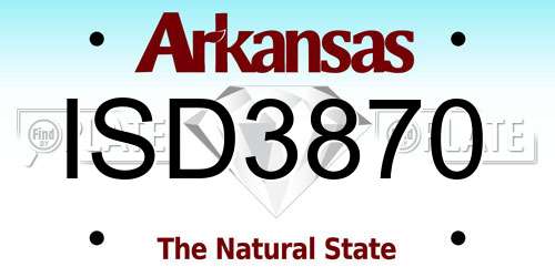 ISD3870 Arkansas License Plate