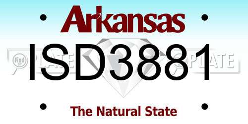 ISD3881 Arkansas License Plate