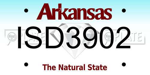 ISD3902 Arkansas License Plate