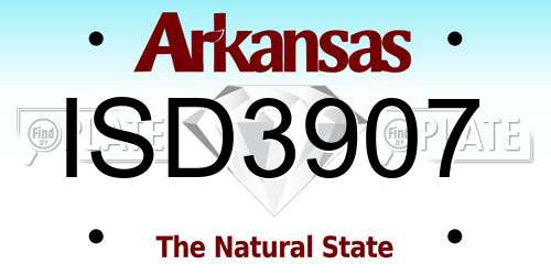 ISD3907 Arkansas License Plate