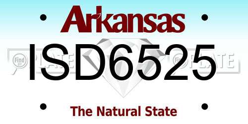 ISD6525 Arkansas License Plate