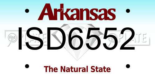 ISD6552 Arkansas License Plate