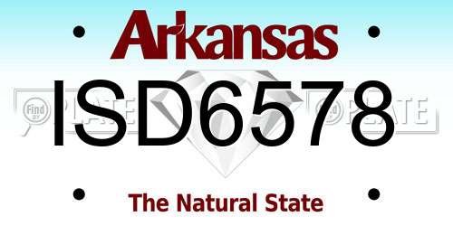ISD6578 Arkansas License Plate