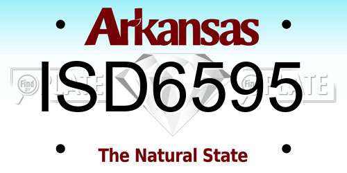 ISD6595 Arkansas License Plate
