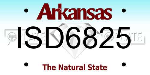 ISD6825 Arkansas License Plate