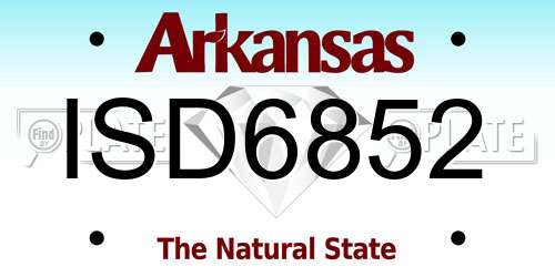 ISD6852 Arkansas License Plate