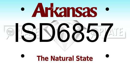 ISD6857 Arkansas License Plate