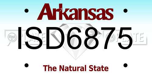 ISD6875 Arkansas License Plate