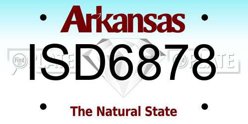 ISD6878 Arkansas License Plate