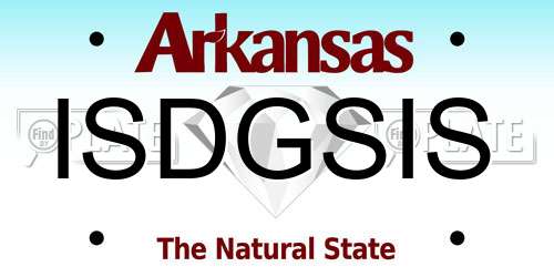 ISDGSIS Arkansas License Plate