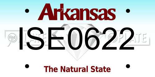 ISE0622 Arkansas License Plate