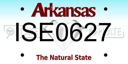 ISE0627 Arkansas License Plate