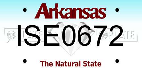 ISE0672 Arkansas License Plate