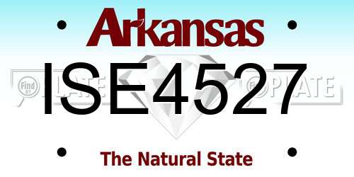 ISE4527 Arkansas License Plate