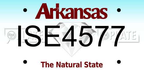ISE4577 Arkansas License Plate