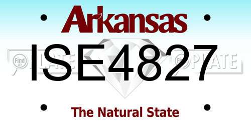 ISE4827 Arkansas License Plate