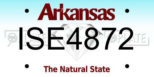 ISE4872 Arkansas License Plate