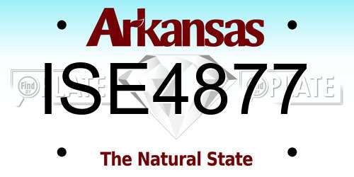 ISE4877 Arkansas License Plate