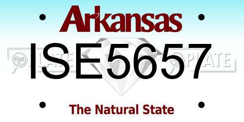 ISE5657 Arkansas License Plate
