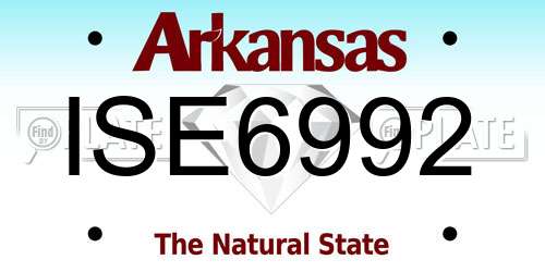 ISE6992 Arkansas License Plate