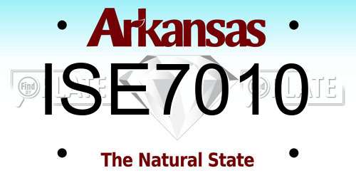 ISE7010 Arkansas License Plate