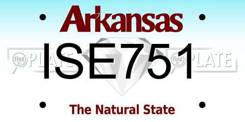 ISE751 Arkansas License Plate