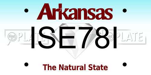 ISE78I Arkansas License Plate