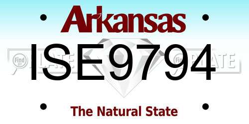 ISE9794 Arkansas License Plate