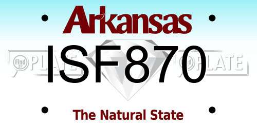 ISF870 Arkansas License Plate