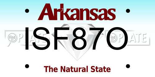 ISF87O Arkansas License Plate
