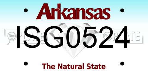 ISG0524 Arkansas License Plate