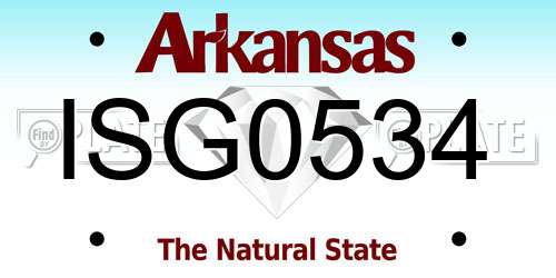 ISG0534 Arkansas License Plate